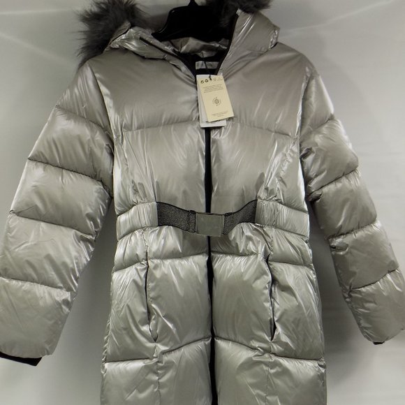Mango Other - Mango Kids Girls Long Puffer Coat Faux Fir Hood Trim Size 11/12 NWT